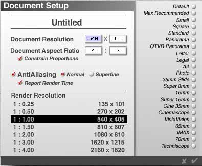 Document Setup Dialog