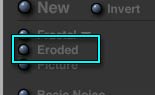 The Eroded button, second down on the left