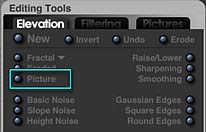 Editing Tools palette, with the Picture button highlighted