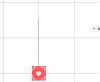 Top Wireframe view of the column, with the restrained Origin Handle