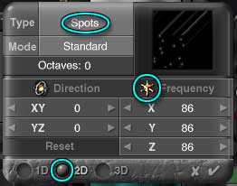 DTE Noise Editor; Spots, 2D, Frequency 86