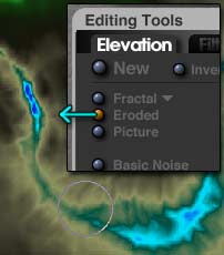 Elevation tools, Eroded used for stream bed