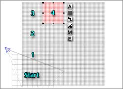 16 tiles, Top view; second from top on left is labeled 2, top left is 3, second from left on top is 4