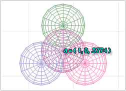 Wireframe Top Diagram; a=(1,0,.5774)