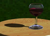 Wine glass with solid black shadow.