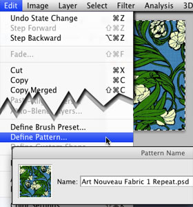 Make a Marquee, then Edit > Define Pattern to add a new Pattern to PS