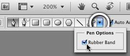 Click the blue arrow to get Pen Options